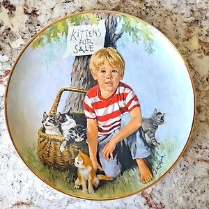 John McClelland The World of Children 10.5" Collector Plate - "Kittens for Sale"